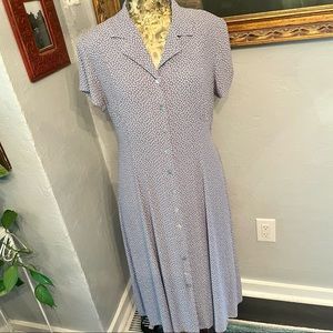 Coldwater Creek Lavender Polka Dot dress Size 14P M-L